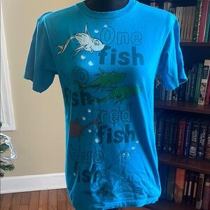 Bright Blue Dr. Seuss One Fish Two Fish Shirt